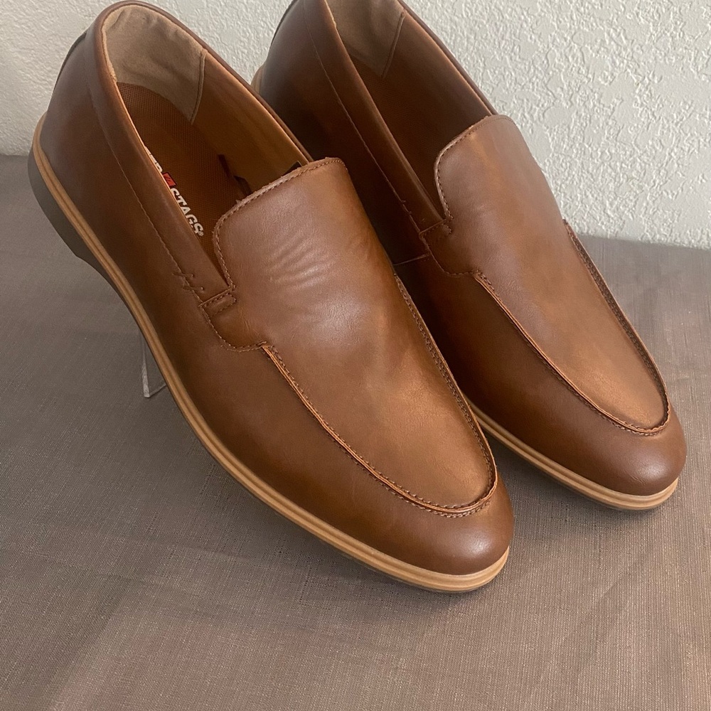 Deer Stags Brown Leather Slip-On Loafers